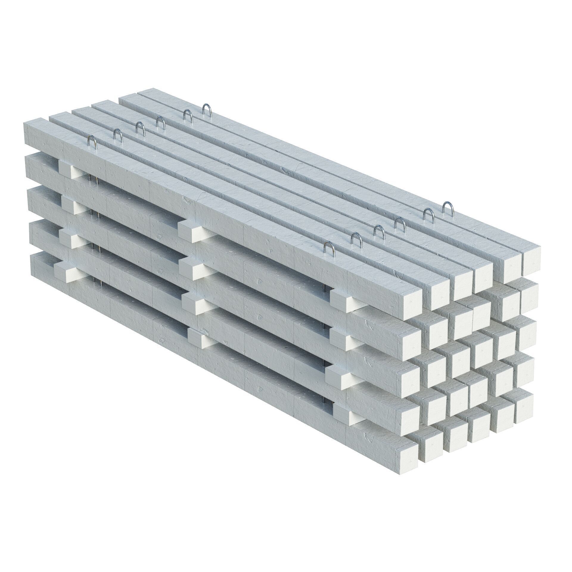 Stacked Concrete Slabs Low-poly 3D model_10