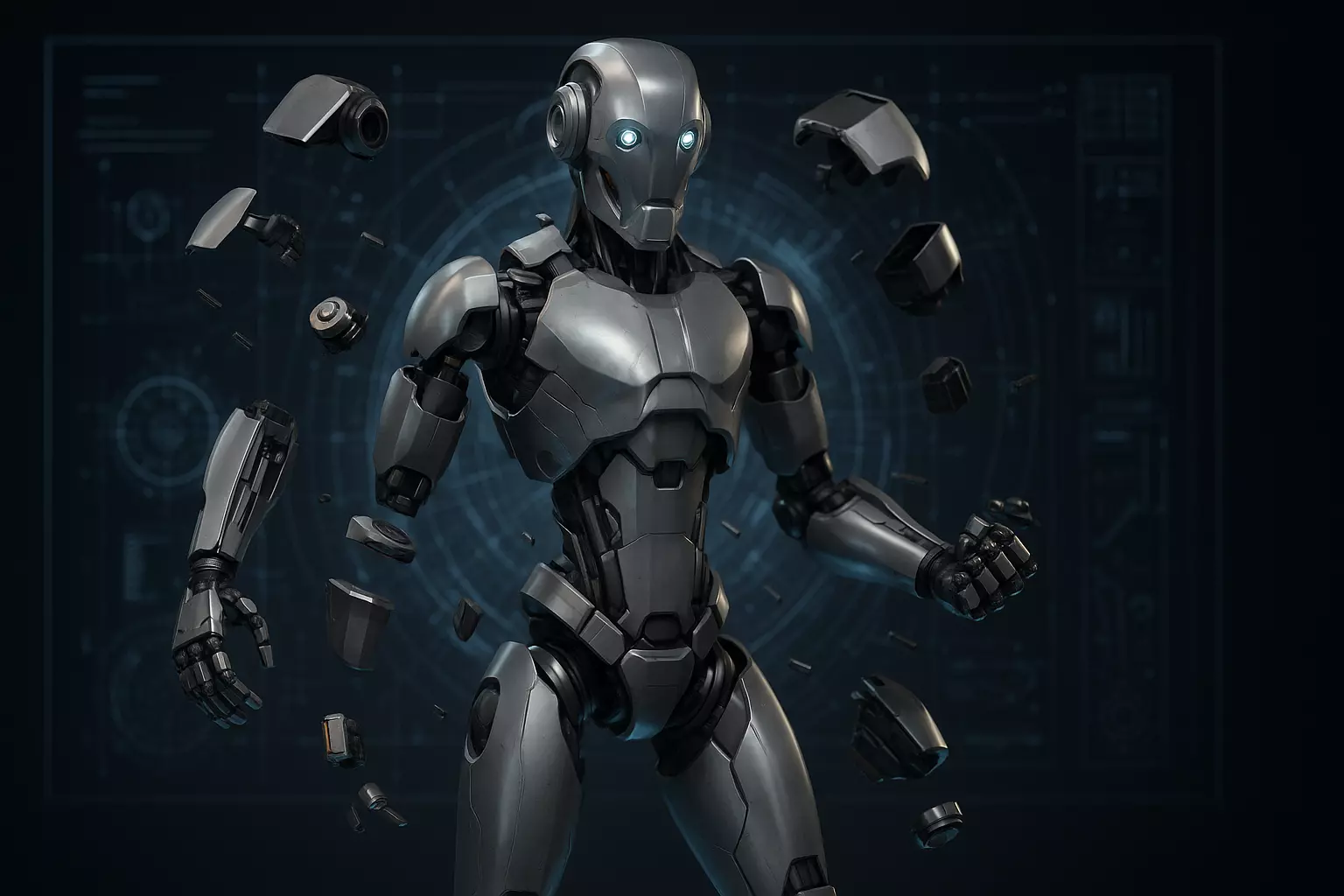 Robot Low-poly 3D model_3