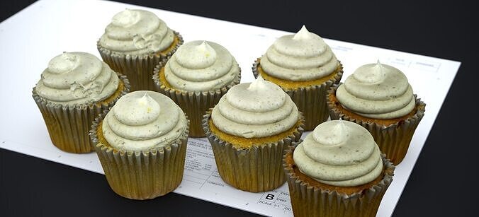 VANILLA BEANS CUP CAKES 2024 3D model 3