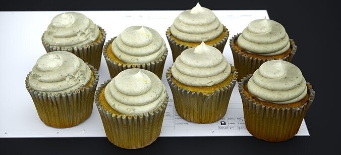VANILLA BEANS CUP CAKES 2024 3D model 2
