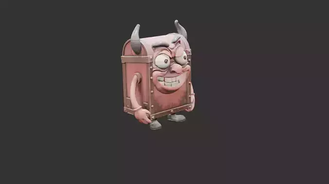 Suspicious Bouncing Chest Low-poly 3D model