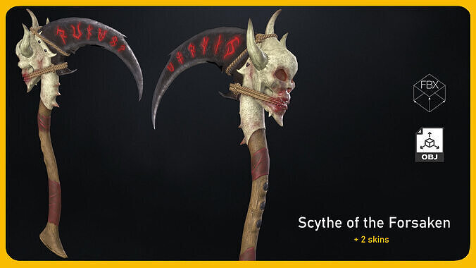 Scythe of the Forsaken Low-poly 3D model