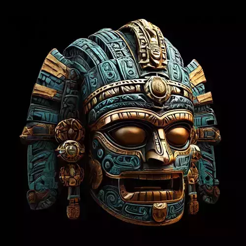 Ancient Mayan Mask Highly Detailed 3D Model