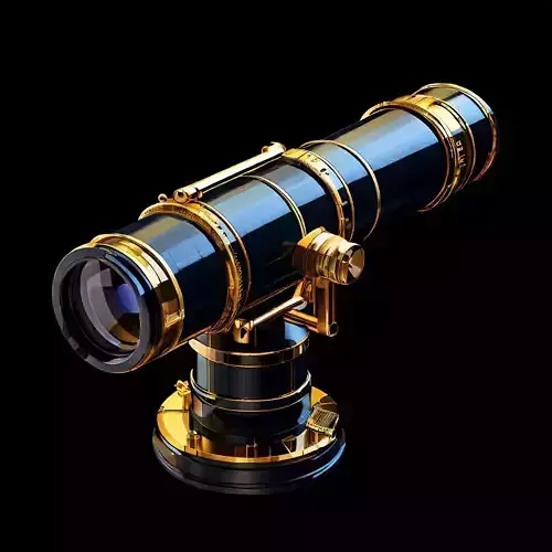 Luxury Gold and Black Telescope Model