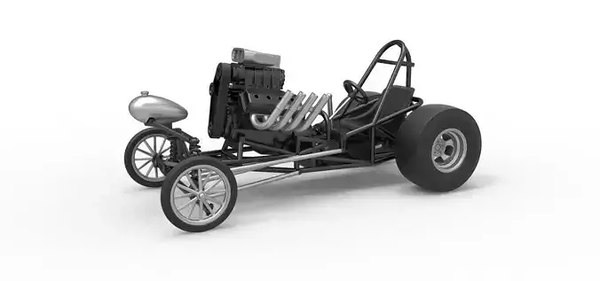 Vintage Front engine dragster Base Version 2 Scale 1 to 25