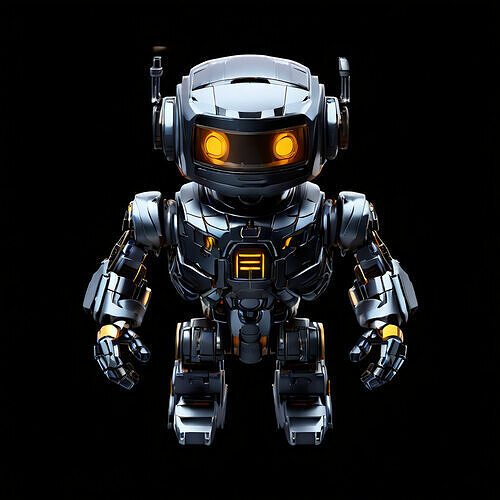 Stylized LowPoly Robot Rigged Low-poly 3D model