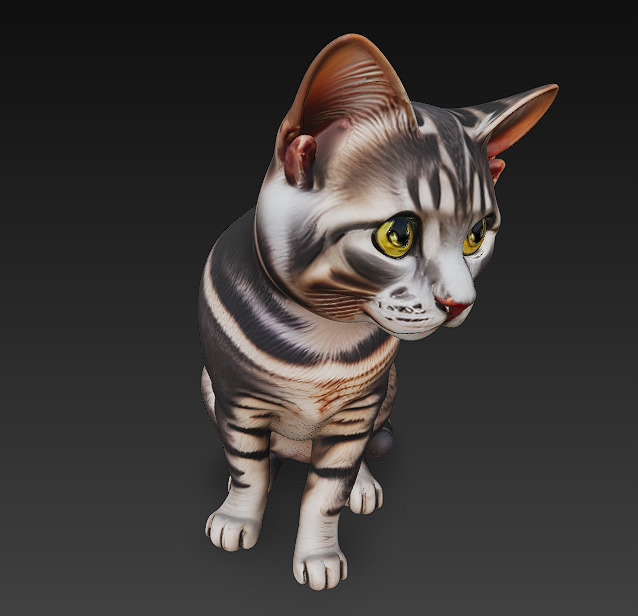 Cat Realistic 3D Model Basic - Low Poly Realistic Low-poly 3D model_1