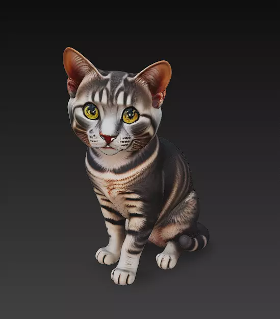 Cat Realistic 3D Model Basic - Low Poly Realistic Low-poly 3D model_0