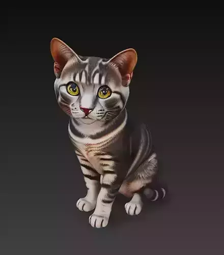 Cat Realistic 3D Model Basic - Low Poly Realistic