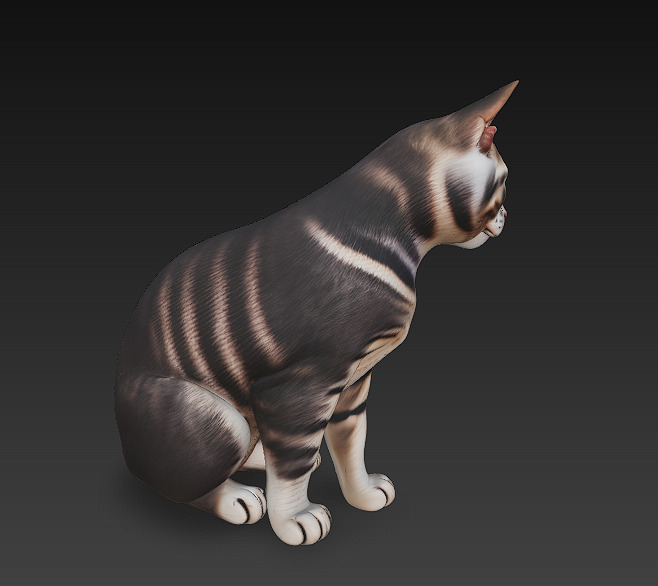 Cat Realistic 3D Model Basic - Low Poly Realistic Low-poly 3D model_3