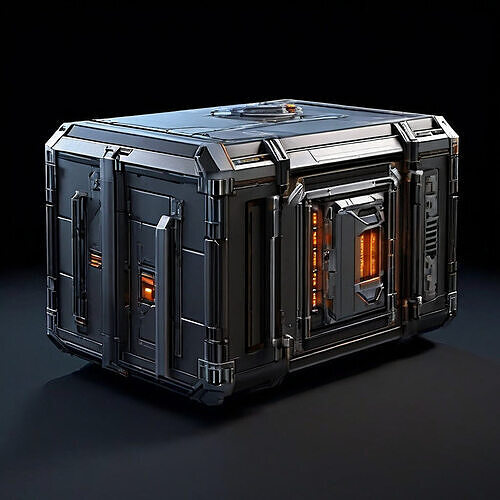 SciFi Storage Container Game Asset Low-poly 3D model