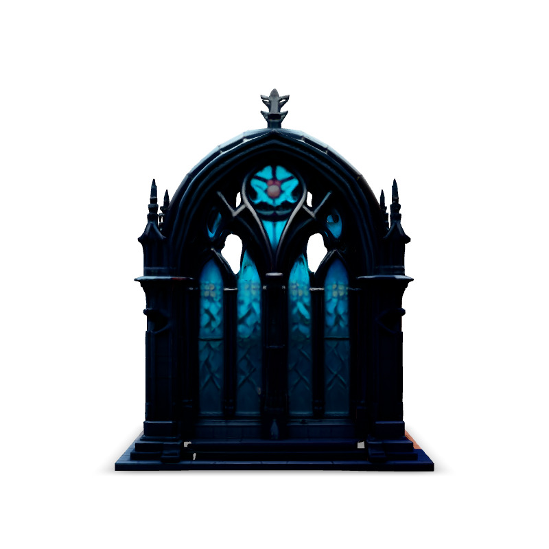 Gothic Arch Window Stained Glass Low-poly 3D model_6