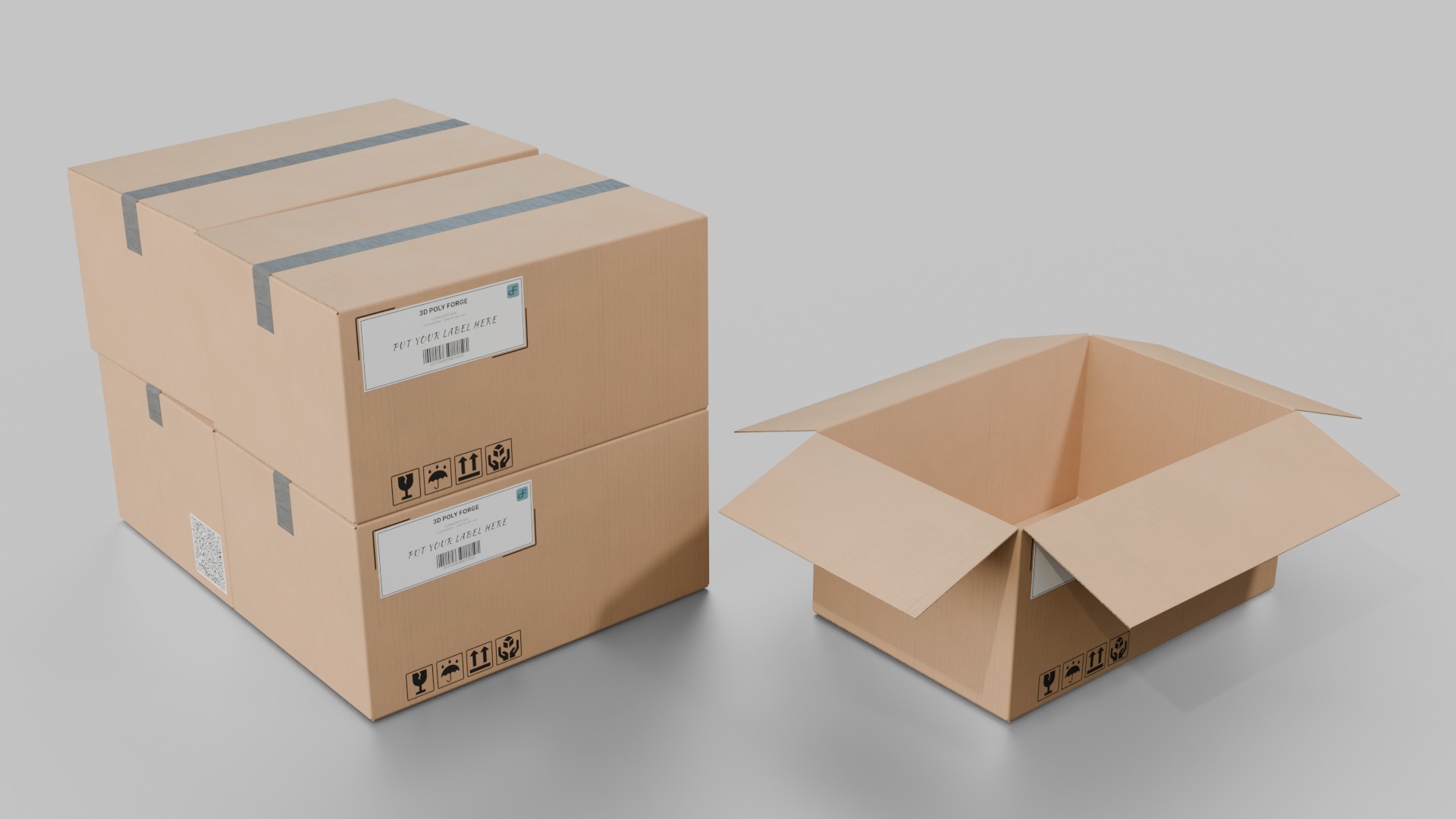 Essential Cube and Rectangular Box - Rigged and Customizable 3D Model Collection_24