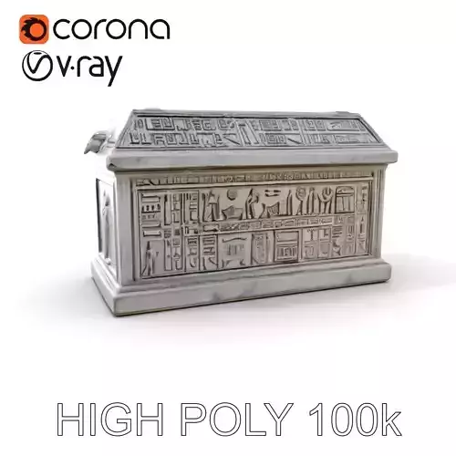 Ancient Sarcophagus Model Pack with Hieroglyphics Low-poly 3D model