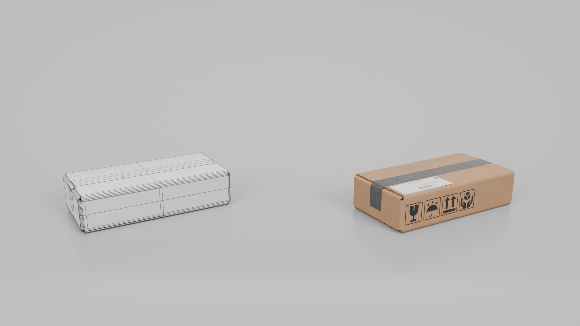 Flat and Slim Packaging Box Trio - Rigged and Customizable 3D Model Collection_14