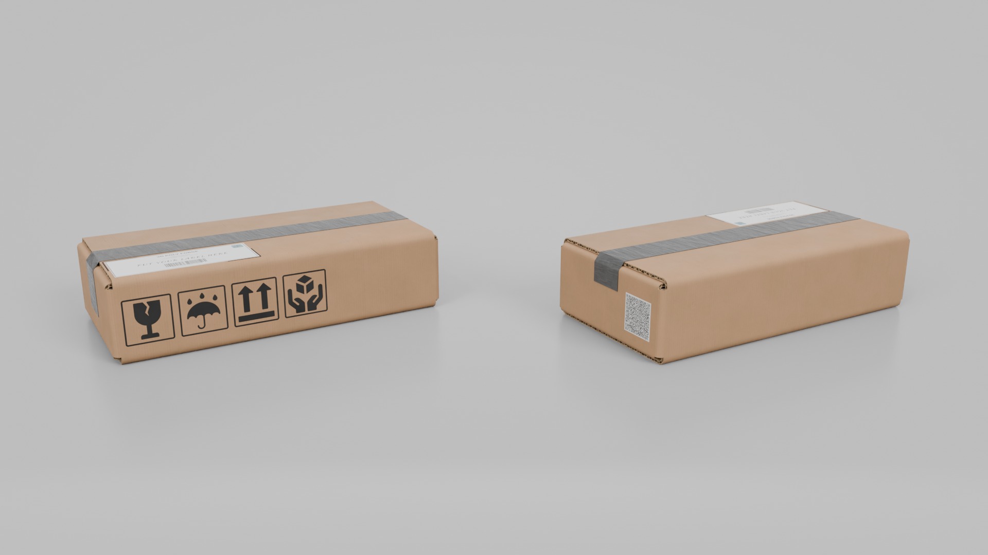 Flat and Slim Packaging Box Trio - Rigged and Customizable 3D Model Collection_7