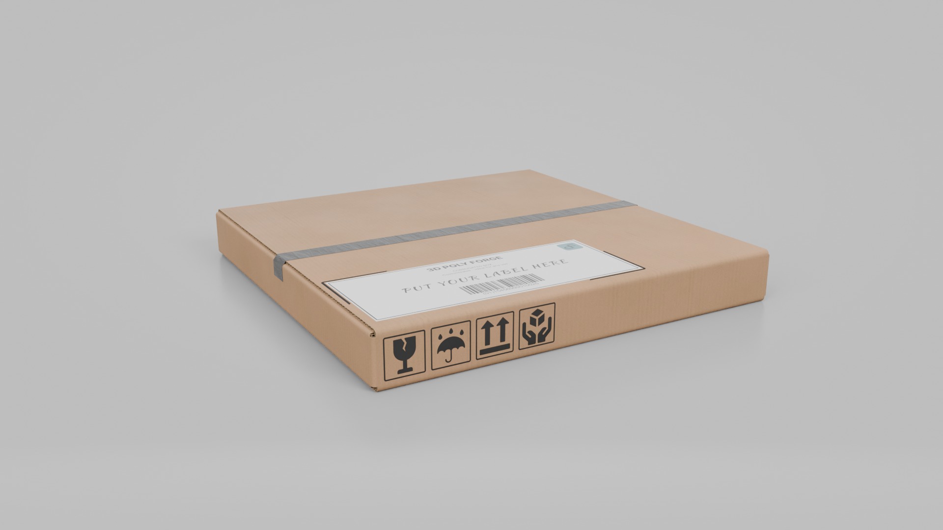Flat and Slim Packaging Box Trio - Rigged and Customizable 3D Model Collection_22