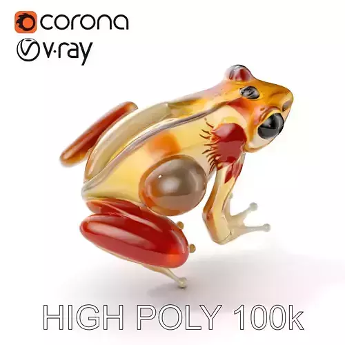 Transparent Glass Frog Model Pack Low-poly 3D model