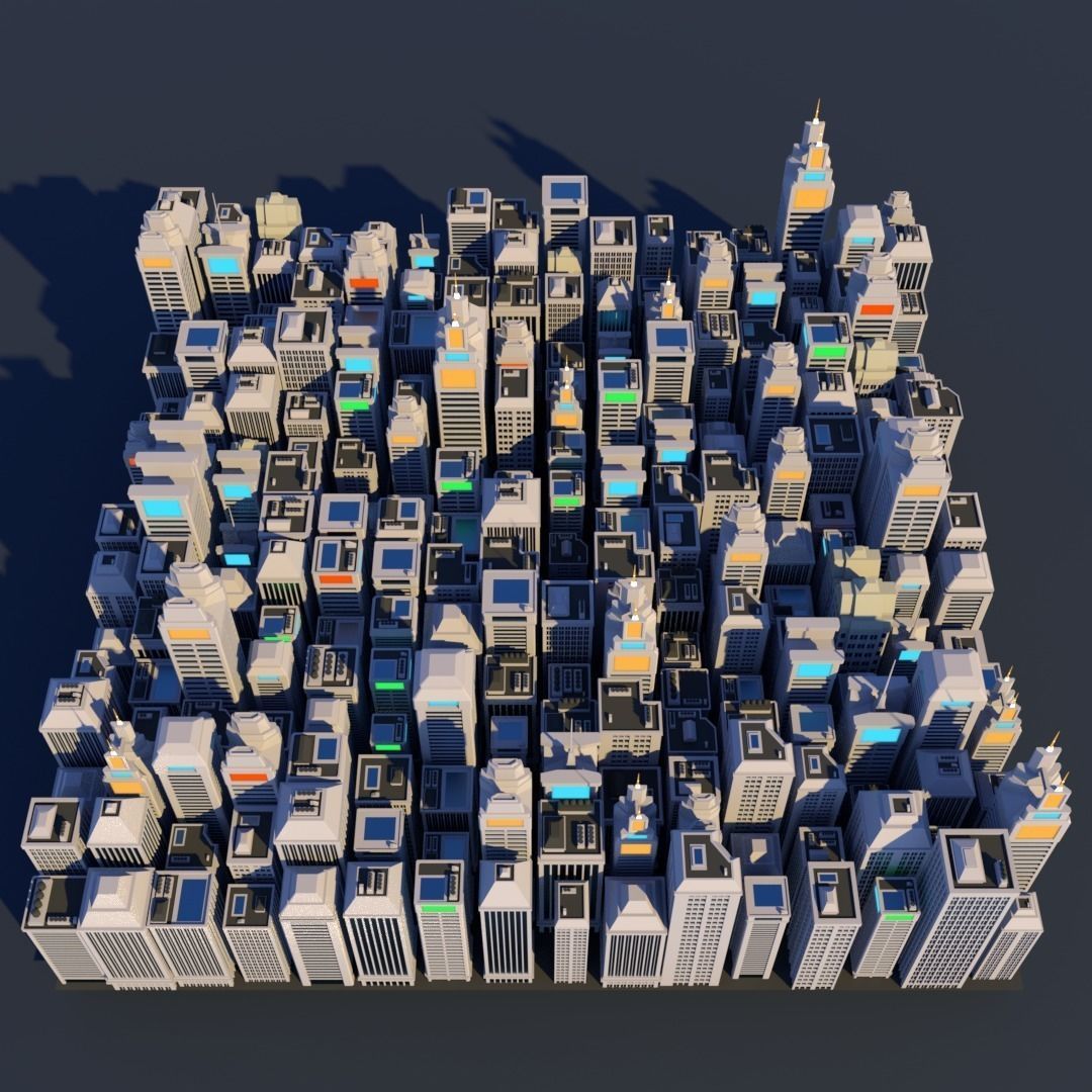 Low Poly City Mega Pack Low-poly 3D model_0