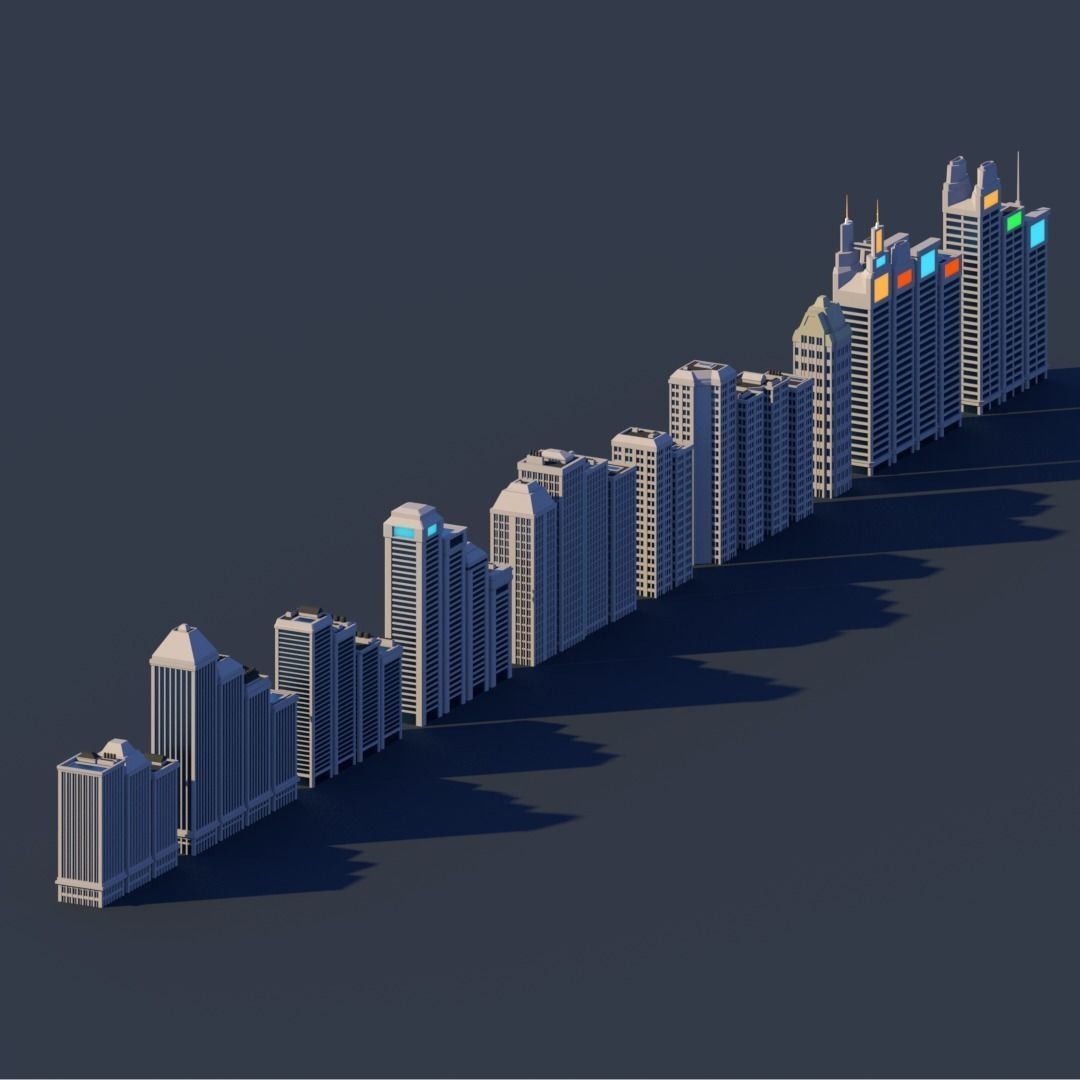 Low Poly City Mega Pack Low-poly 3D model_3
