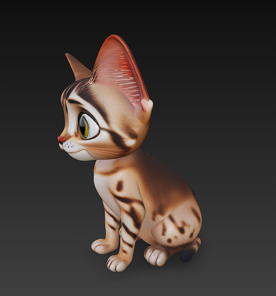 Cat Realistic 3D Model Basic - Low Poly Realistic Low-poly 3D model_3