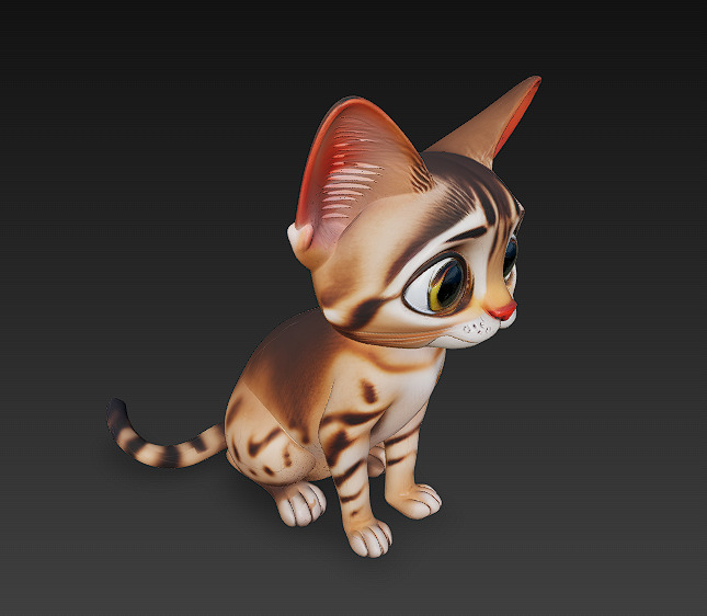 Cat Realistic 3D Model Basic - Low Poly Realistic Low-poly 3D model_2