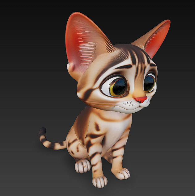 Cat Realistic 3D Model Basic - Low Poly Realistic Low-poly 3D model_1