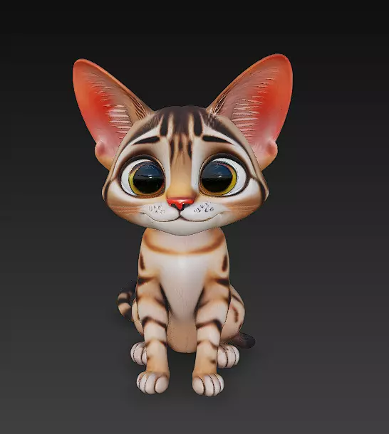 Cat Realistic 3D Model Basic - Low Poly Realistic Low-poly 3D model_0