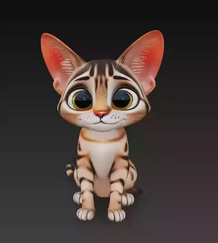 Cat Realistic 3D Model Basic - Low Poly Realistic