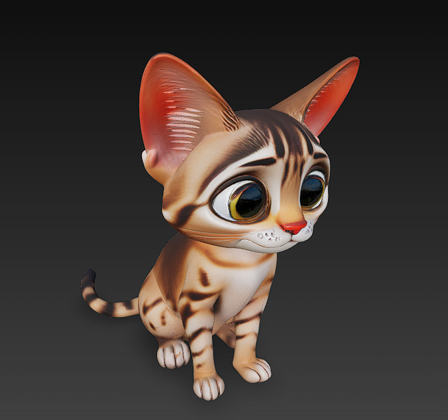 Cat Realistic 3D Model Basic - Low Poly Realistic Low-poly 3D model_4