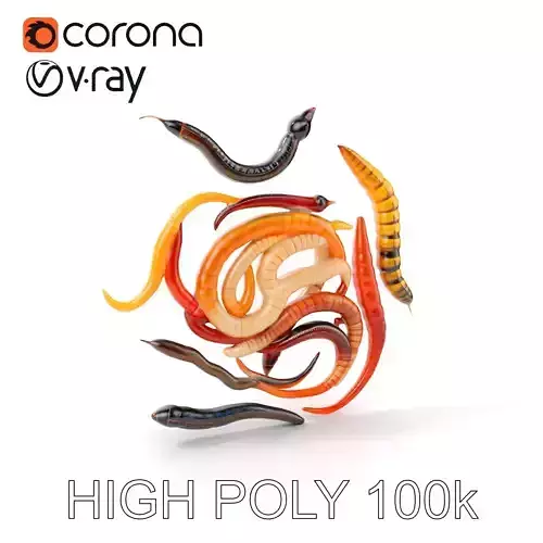 Realistic Worms Model Pack for Animation and Games