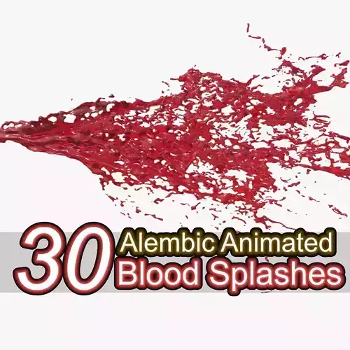 Animated Blood Splashes 60FPS 3D model