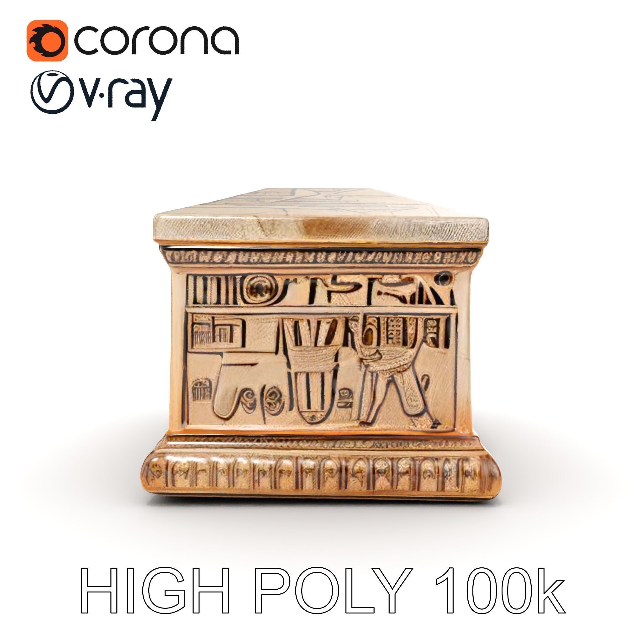 Ancient Egyptian Sarcophagus D Model Pack Low-poly 3D model_32