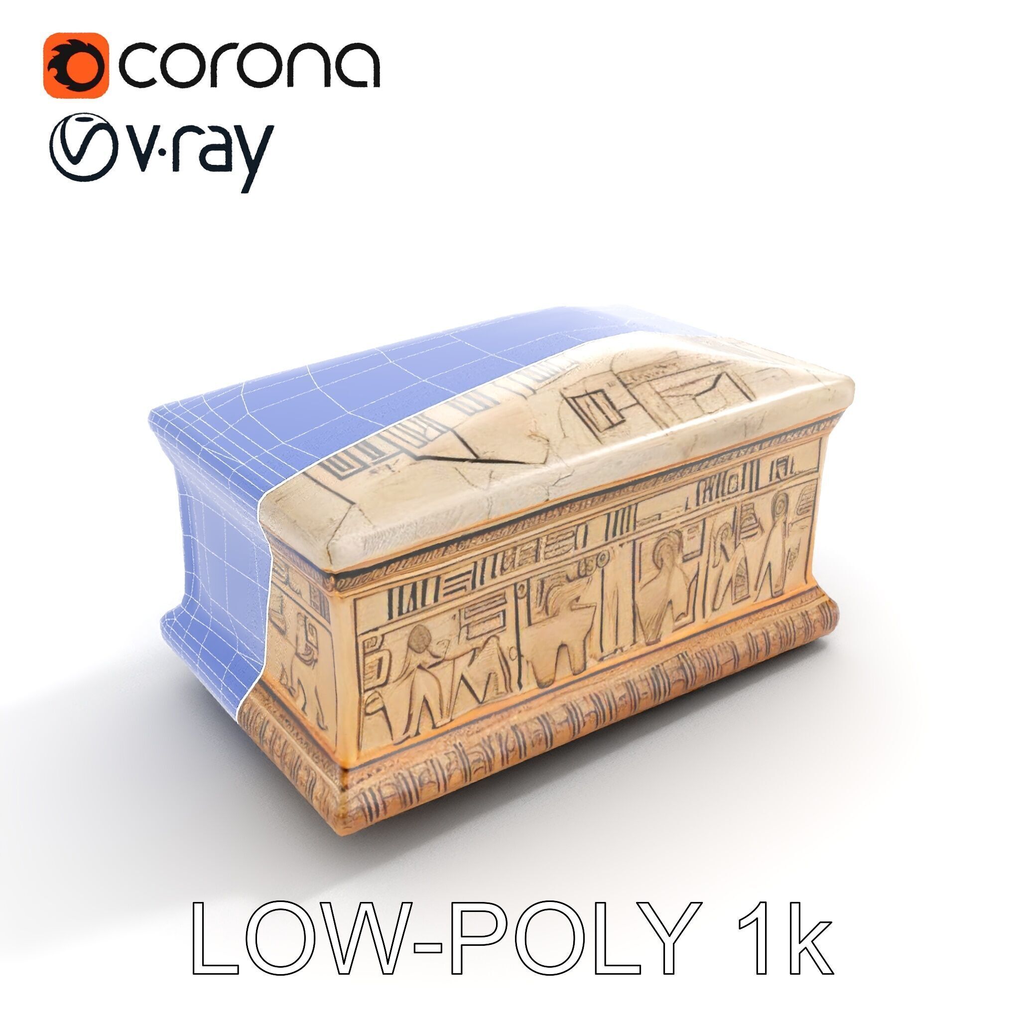 Ancient Egyptian Sarcophagus D Model Pack Low-poly 3D model_26