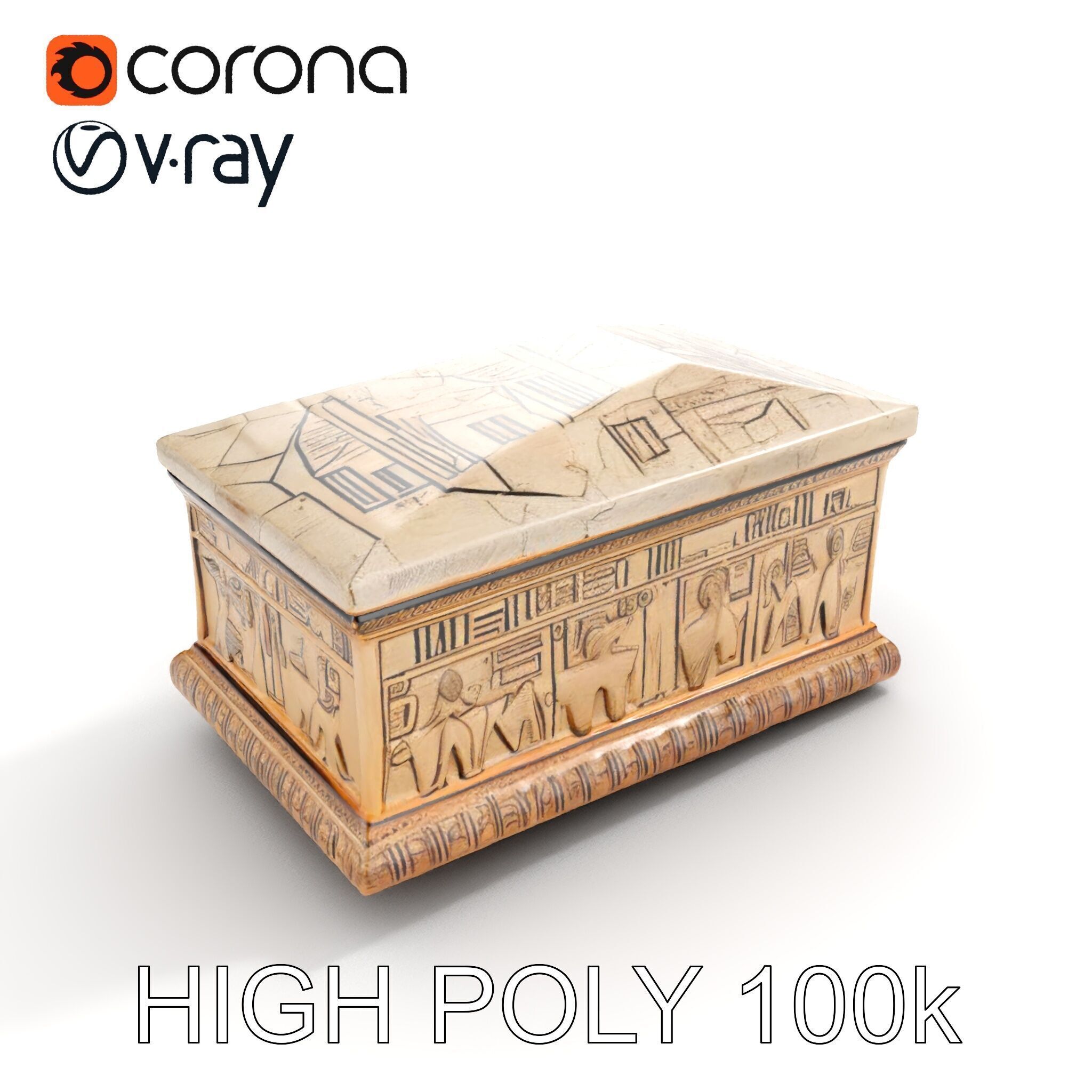 Ancient Egyptian Sarcophagus D Model Pack Low-poly 3D model_11