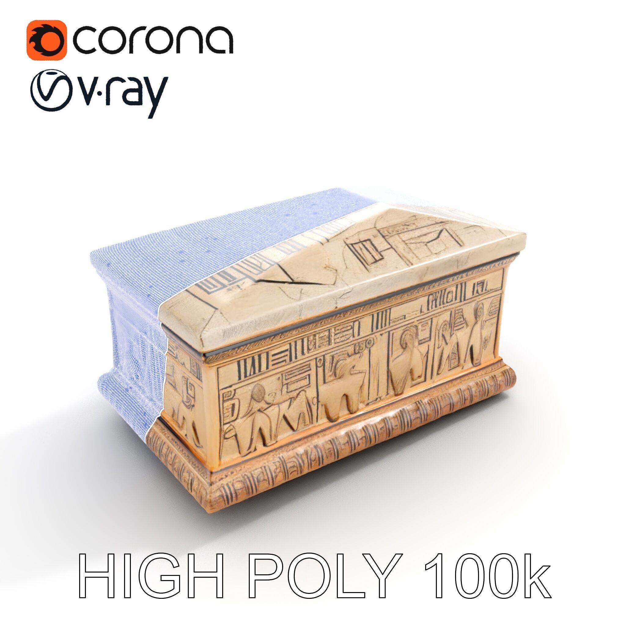 Ancient Egyptian Sarcophagus D Model Pack Low-poly 3D model_24