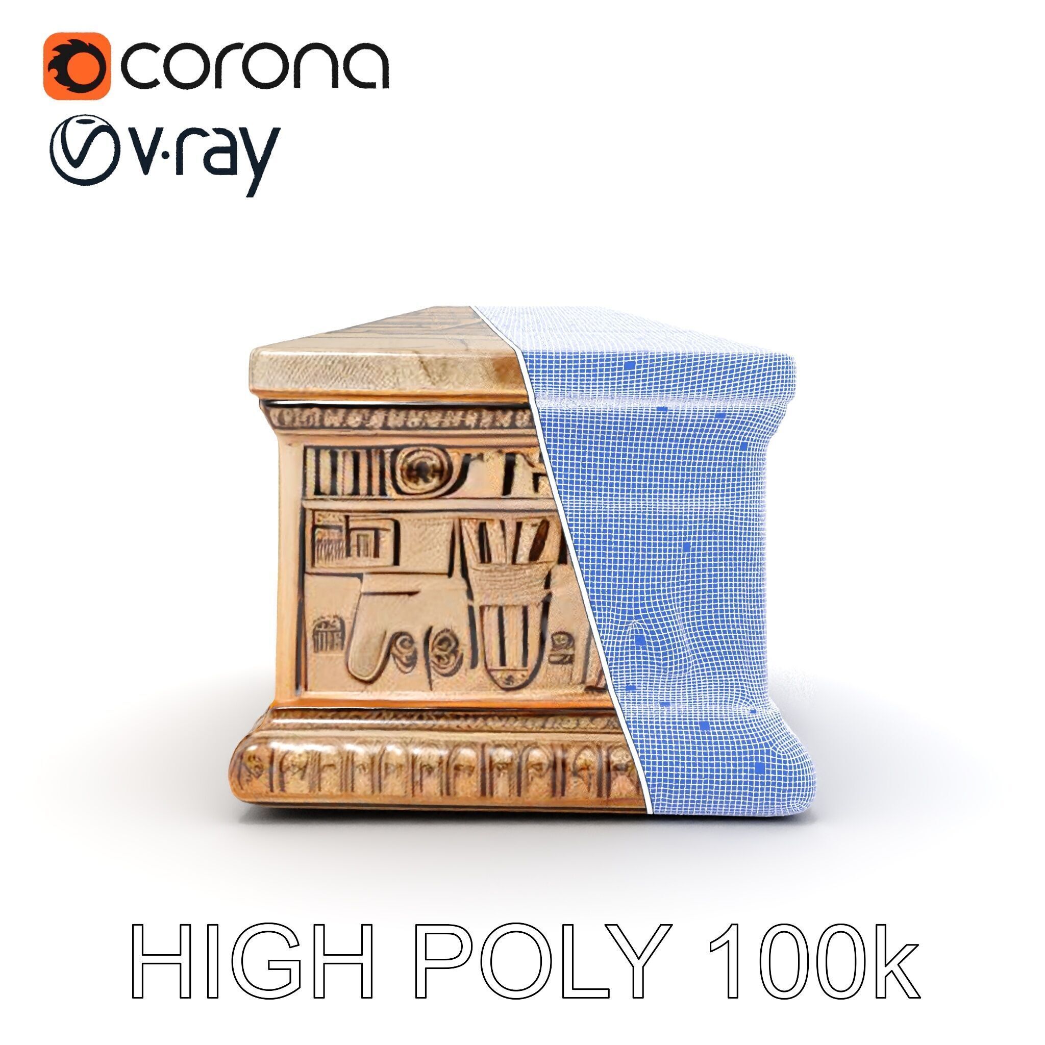 Ancient Egyptian Sarcophagus D Model Pack Low-poly 3D model_35