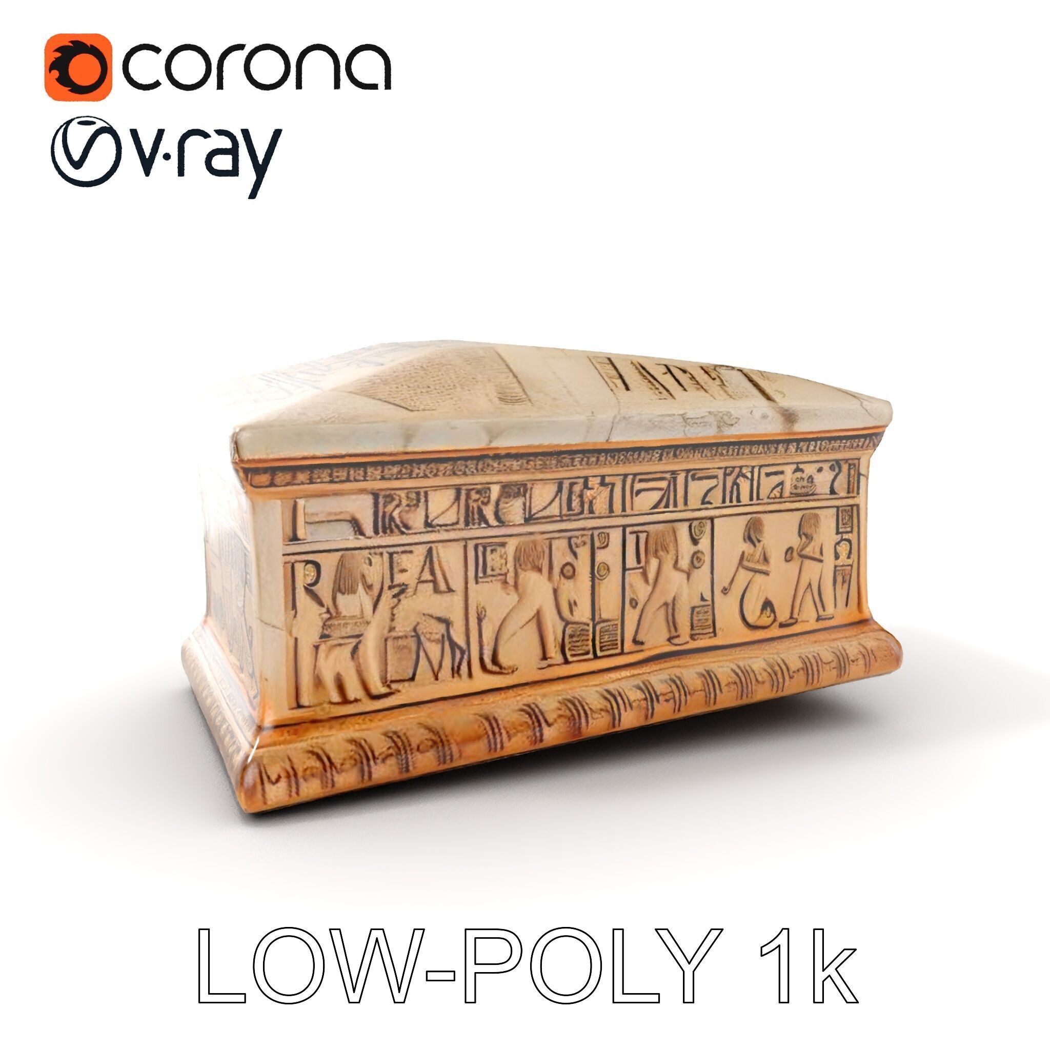 Ancient Egyptian Sarcophagus D Model Pack Low-poly 3D model_29
