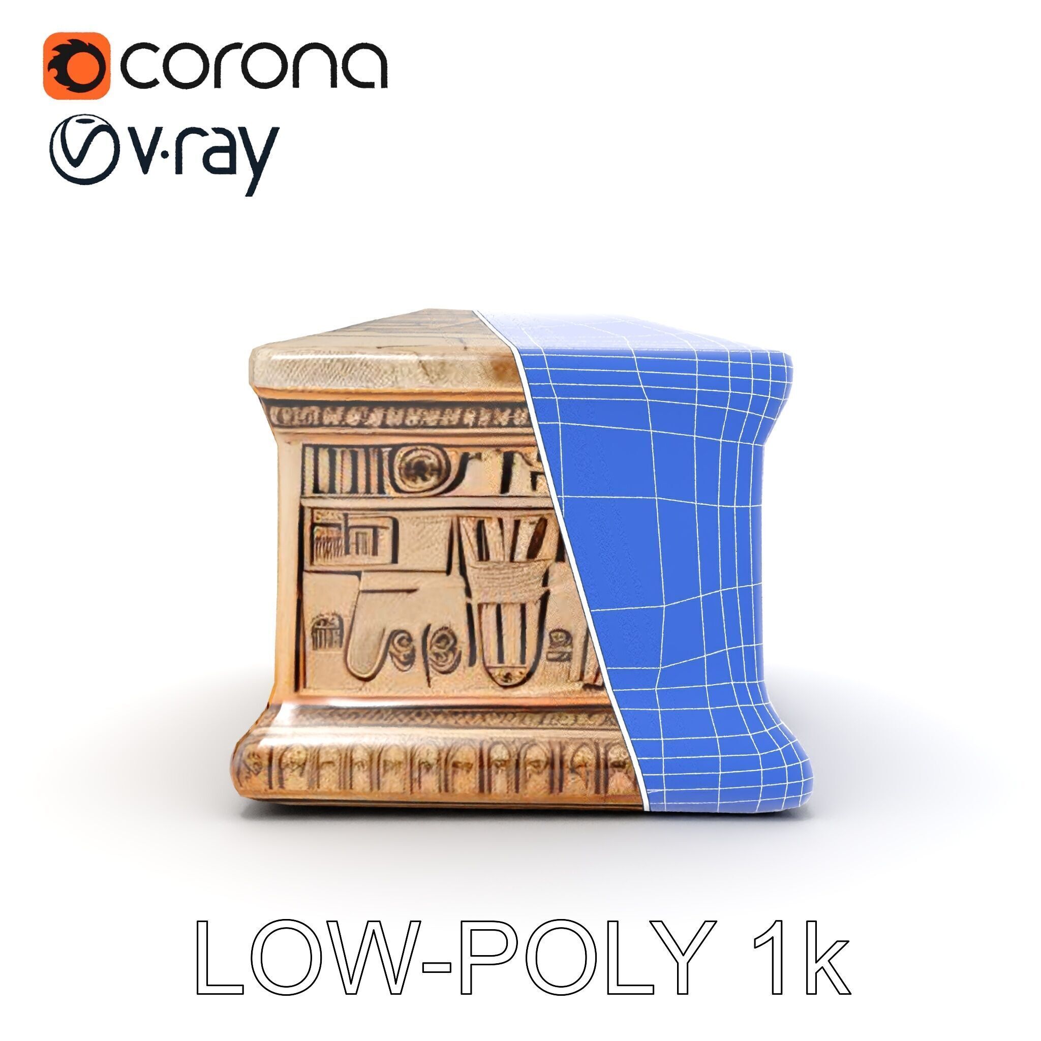 Ancient Egyptian Sarcophagus D Model Pack Low-poly 3D model_34