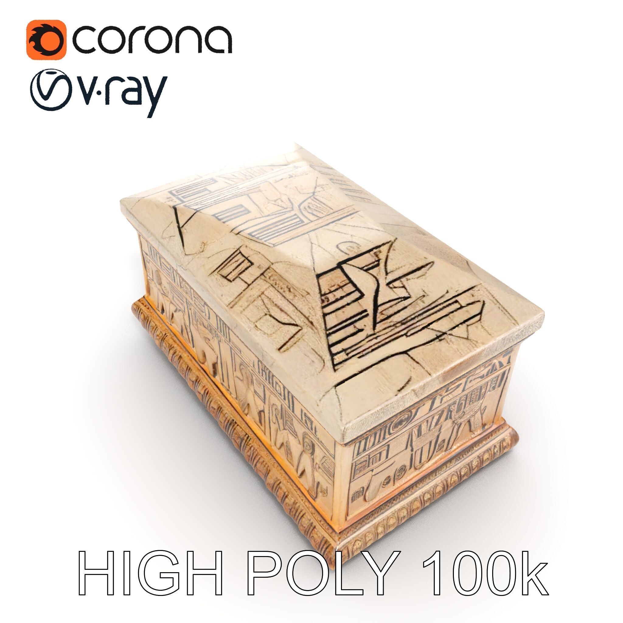 Ancient Egyptian Sarcophagus D Model Pack Low-poly 3D model_16