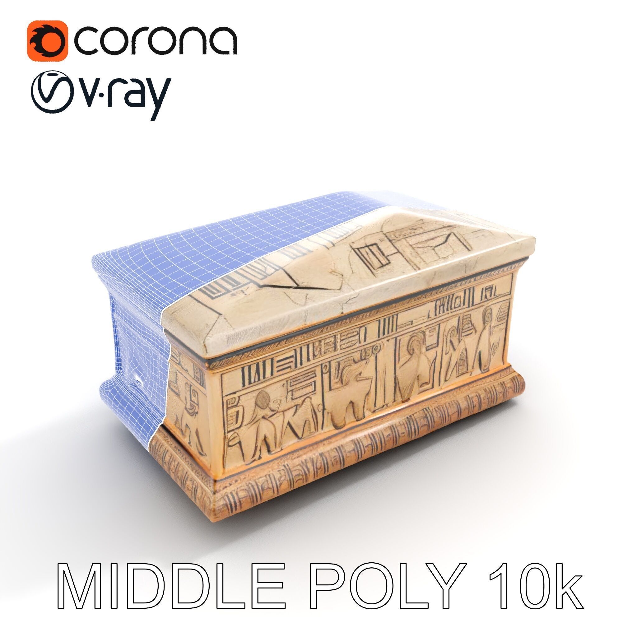 Ancient Egyptian Sarcophagus D Model Pack Low-poly 3D model_12