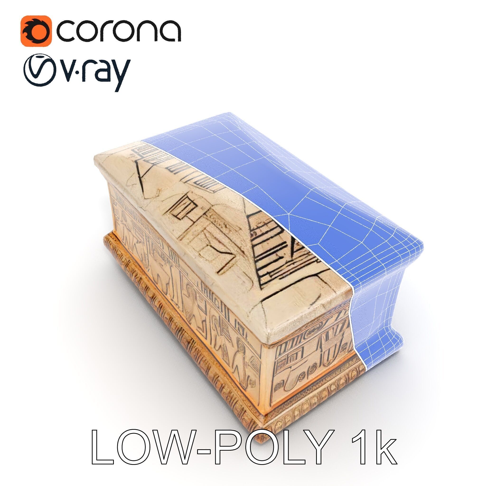 Ancient Egyptian Sarcophagus D Model Pack Low-poly 3D model_23