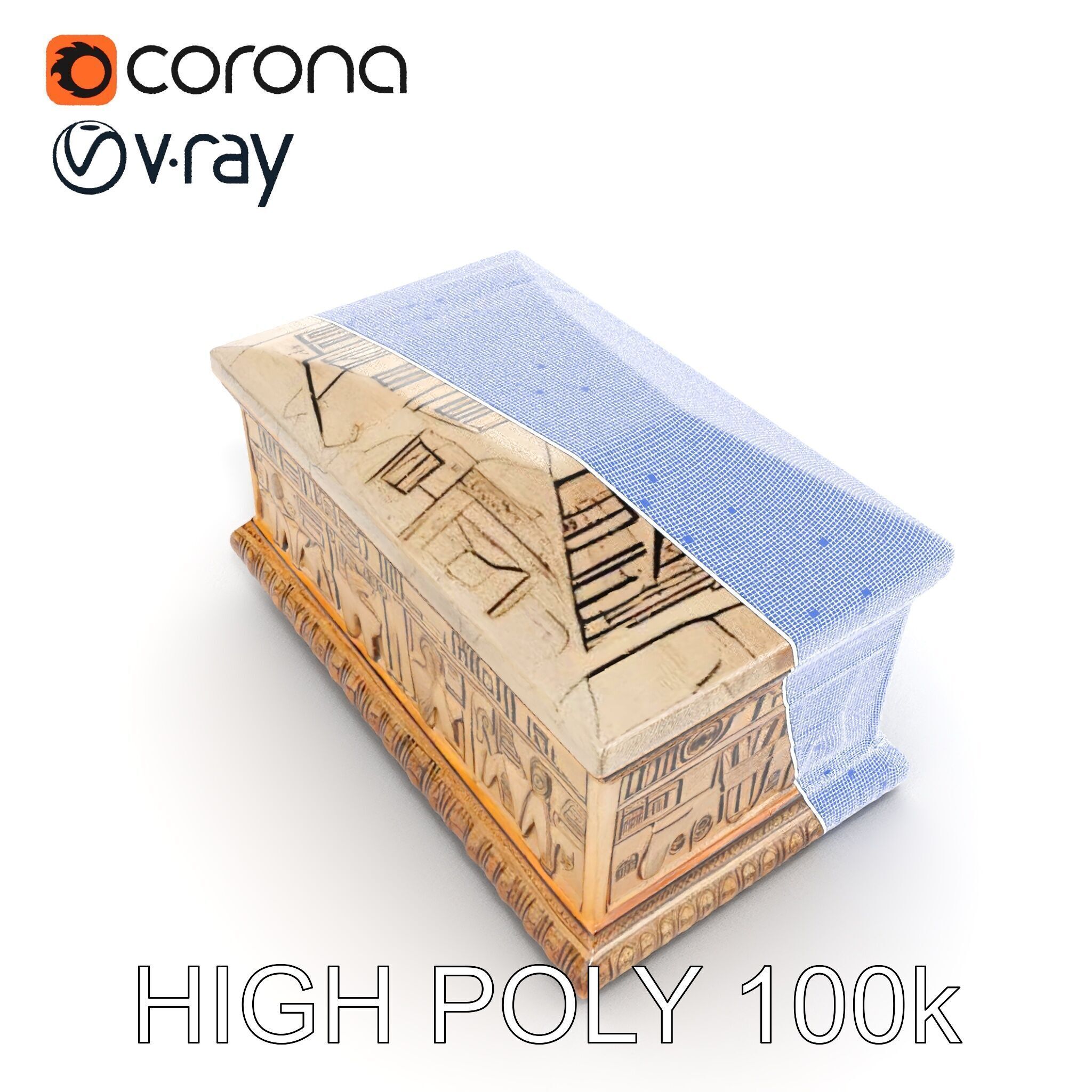 Ancient Egyptian Sarcophagus D Model Pack Low-poly 3D model_19