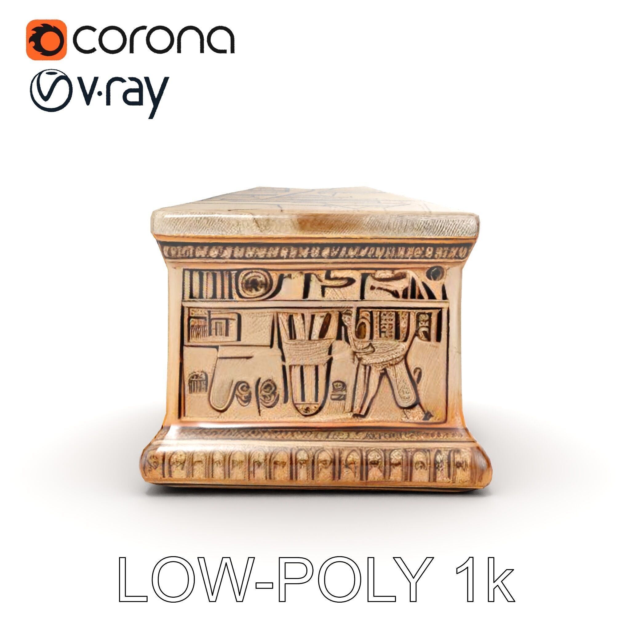 Ancient Egyptian Sarcophagus D Model Pack Low-poly 3D model_7