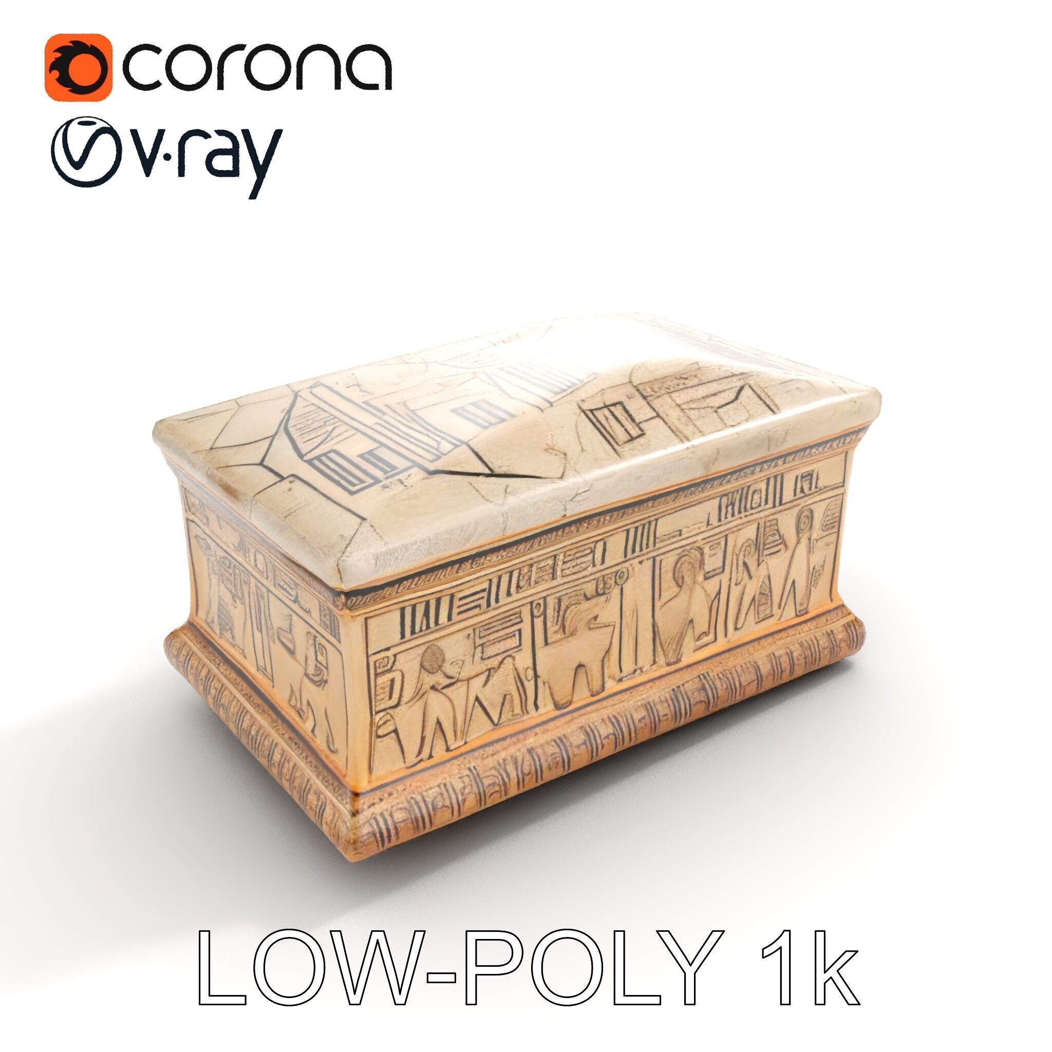 Ancient Egyptian Sarcophagus D Model Pack Low-poly 3D model_13