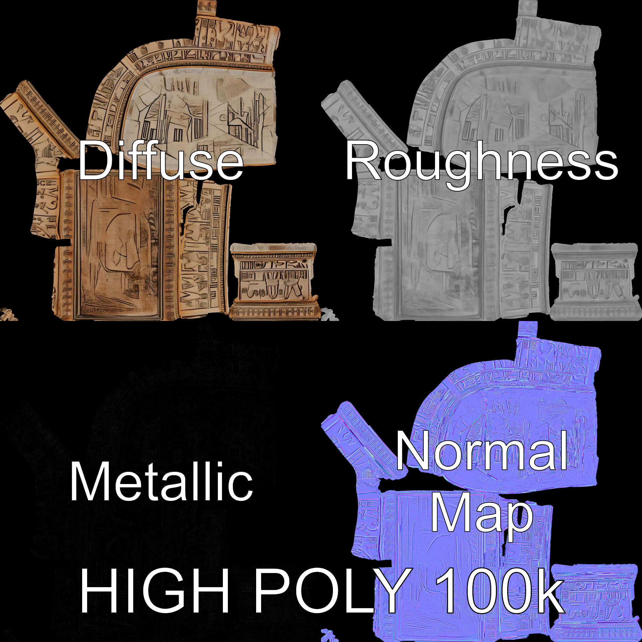 Ancient Egyptian Sarcophagus D Model Pack Low-poly 3D model_3