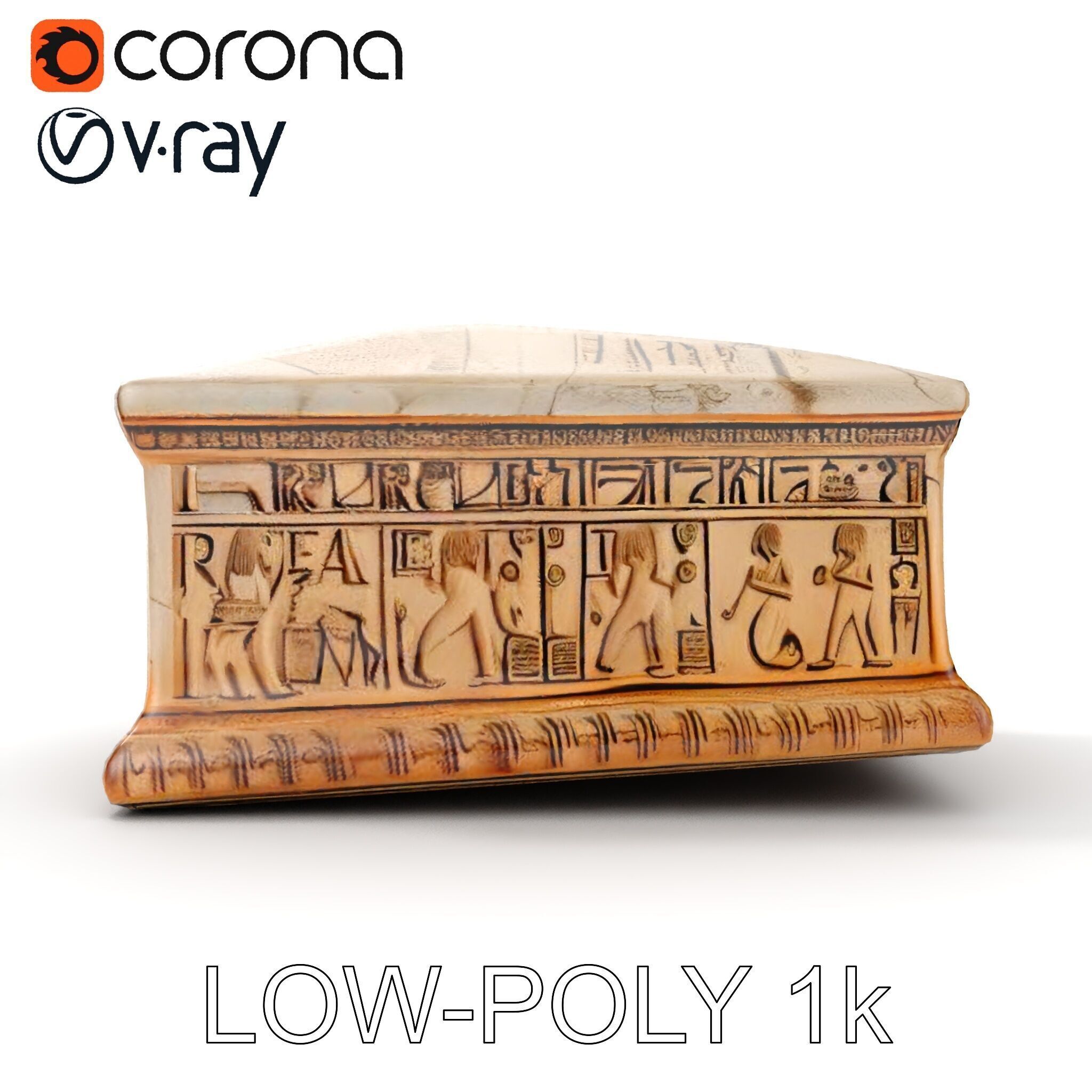 Ancient Egyptian Sarcophagus D Model Pack Low-poly 3D model_18