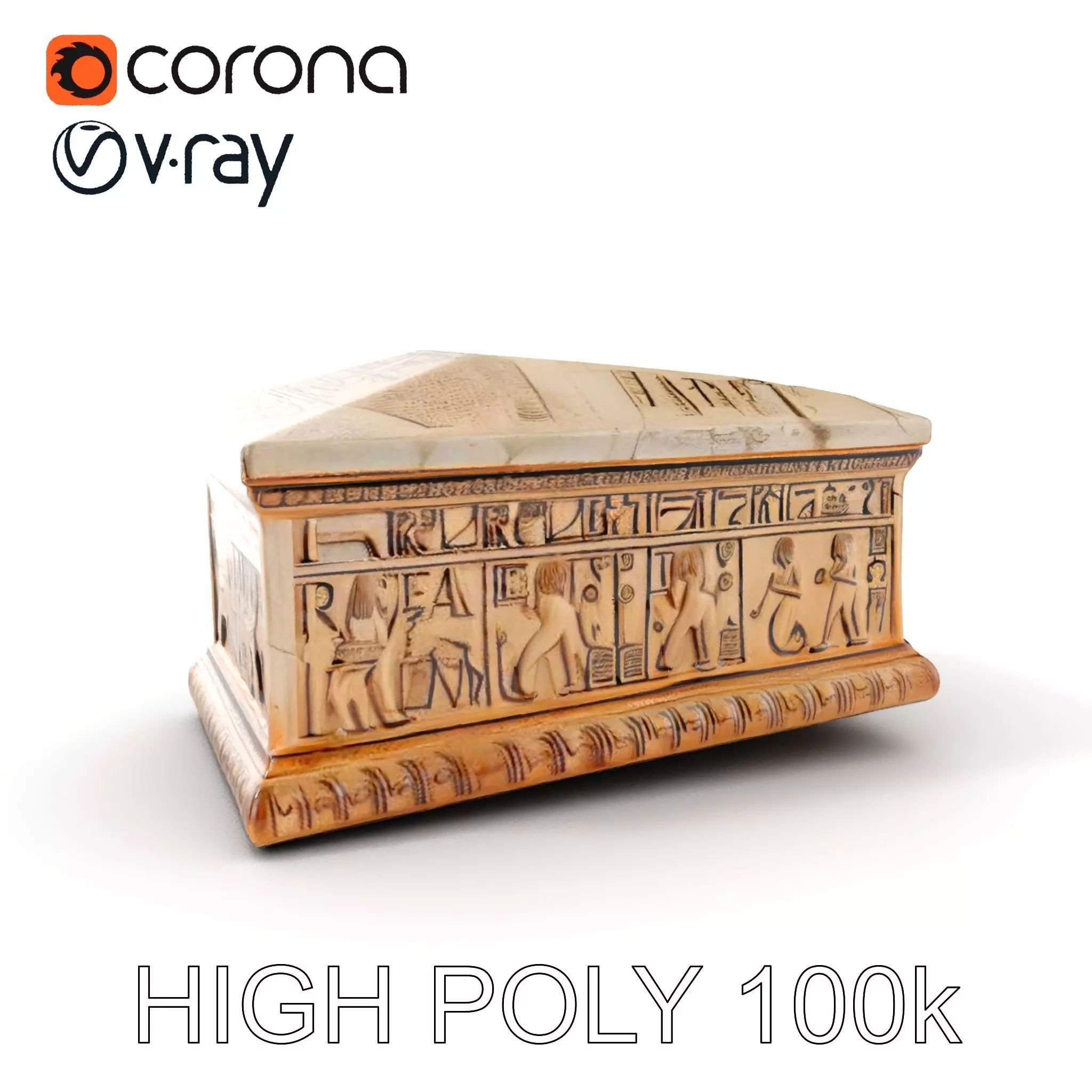 Ancient Egyptian Sarcophagus D Model Pack Low-poly 3D model_0