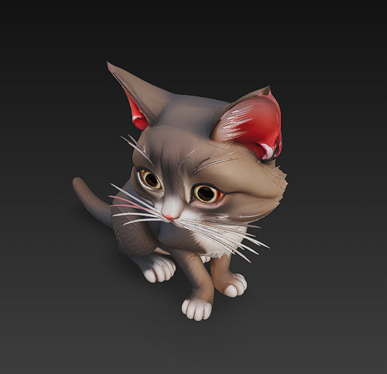 Cat Realistic 3D Model Basic - Low Poly Realistic Low-poly 3D model_1