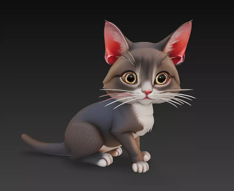 Cat Realistic 3D Model Basic - Low Poly Realistic Low-poly 3D model_0